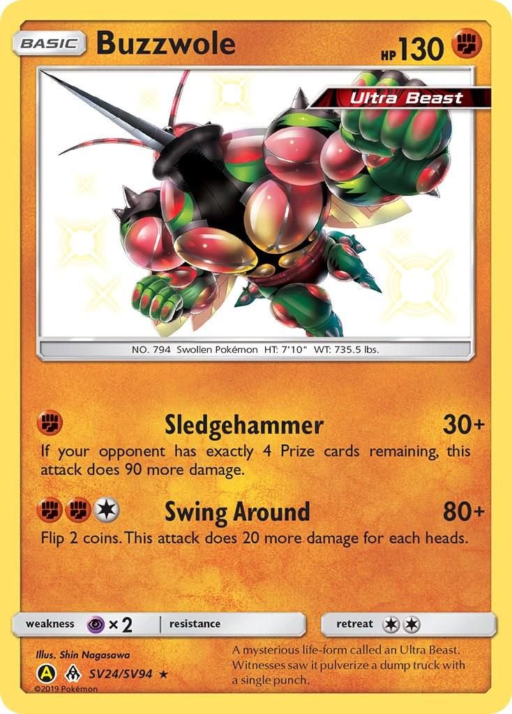 Hidden Fates Buzzwole Pokémon card